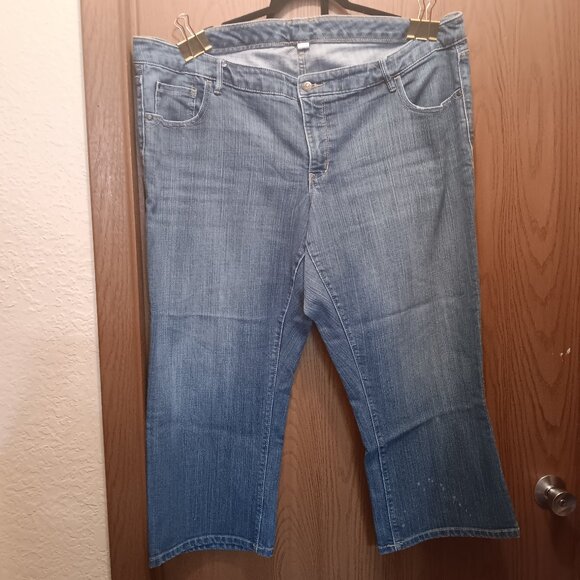 Old Navy women's plus size lot of 2 cropped capri ankle blue denim jeans sz 24 - Picture 4 of 15